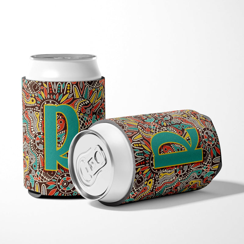 Letter R Retro Tribal Alphabet Initial Can or Bottle Hugger CJ2013-RCC