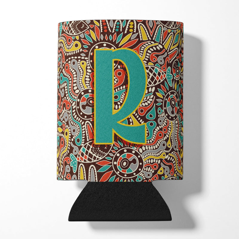 Letter R Retro Tribal Alphabet Initial Can or Bottle Hugger CJ2013-RCC