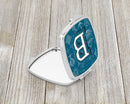 Letter B Sea Doodles Initial Alphabet Compact Mirror Decorative Travel Makeup Mirror for Women Girls Gifts Pocket Makeup Mirror Folding Handheld