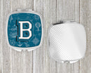 Letter B Sea Doodles Initial Alphabet Compact Mirror Decorative Travel Makeup Mirror for Women Girls Gifts Pocket Makeup Mirror Folding Handheld
