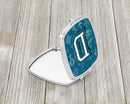 Letter D Sea Doodles Initial Alphabet Compact Mirror Decorative Travel Makeup Mirror for Women Girls Gifts Pocket Makeup Mirror Folding Handheld
