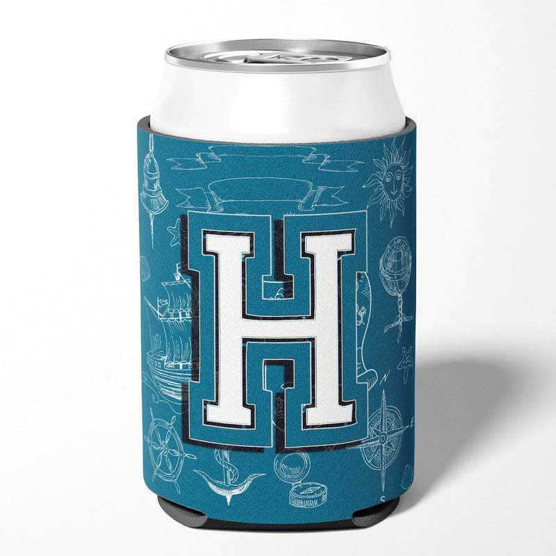 Letter H Sea Doodles Initial Alphabet Can or Bottle Hugger CJ2014-HCC