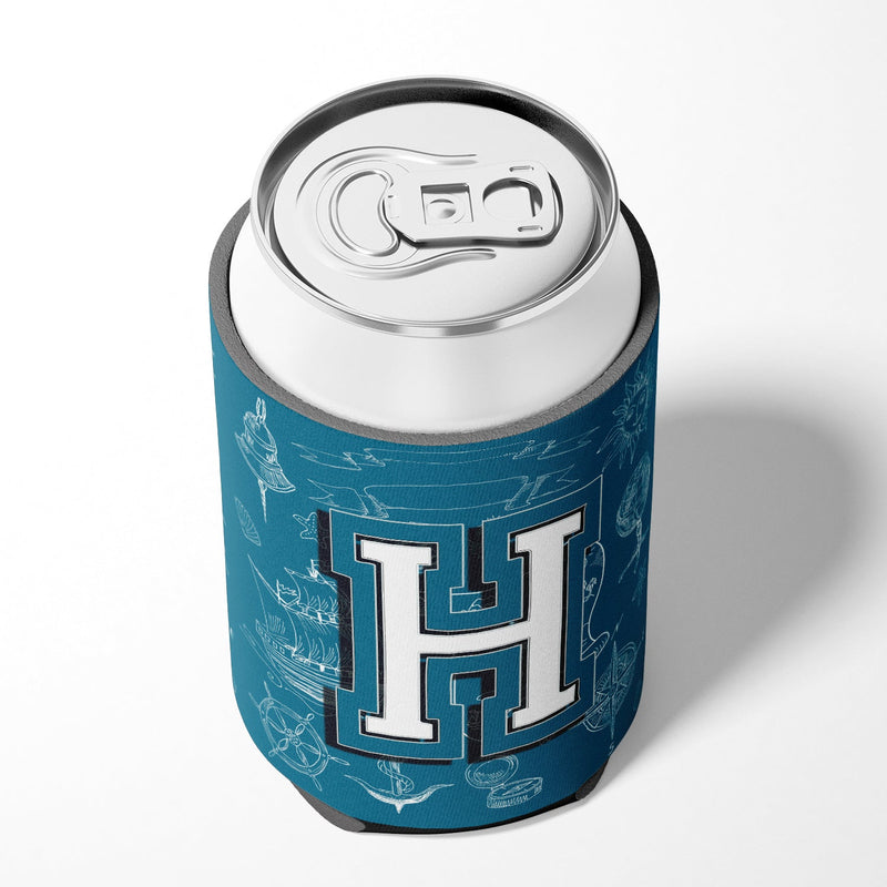 Letter H Sea Doodles Initial Alphabet Can or Bottle Hugger CJ2014-HCC