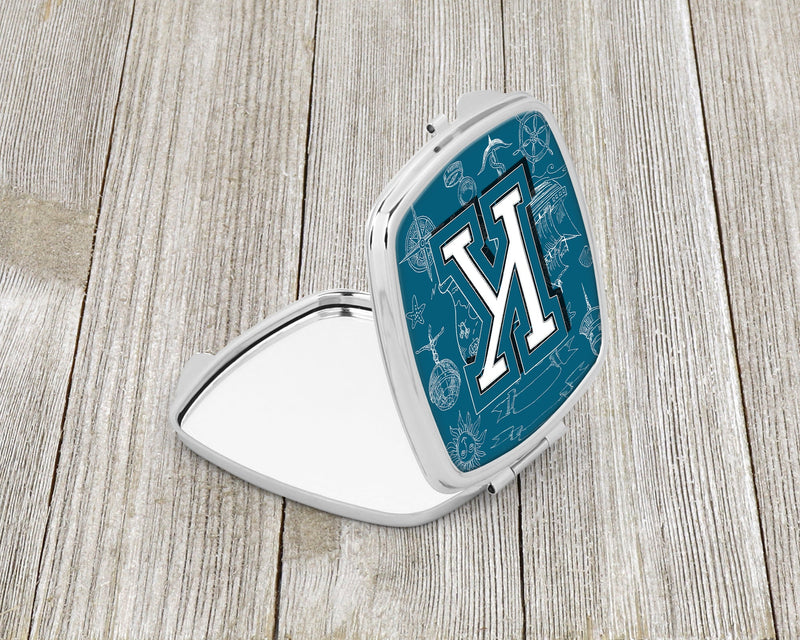 Letter K Sea Doodles Initial Alphabet Compact Mirror CJ2014-KSCM