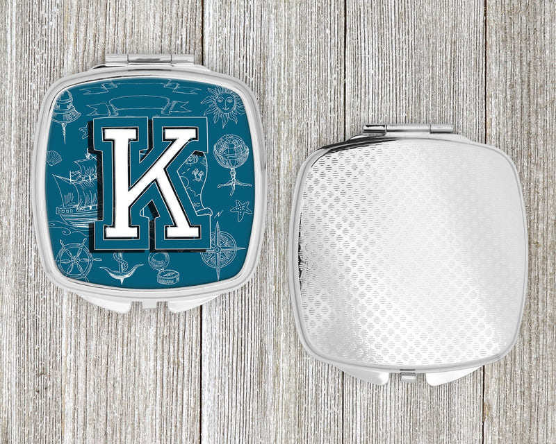 Letter K Sea Doodles Initial Alphabet Compact Mirror CJ2014-KSCM