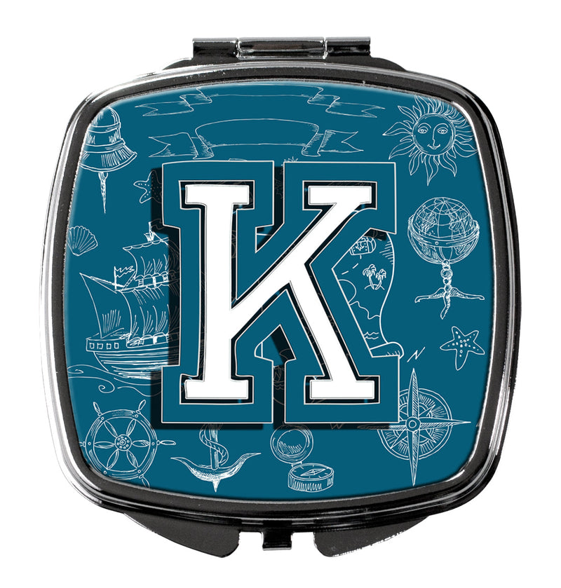 Letter K Sea Doodles Initial Alphabet Compact Mirror CJ2014-KSCM