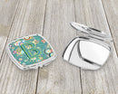 Letter B Circle Circle Teal Initial Alphabet Compact Mirror Decorative Travel Makeup Mirror for Women Girls Gifts Pocket Makeup Mirror Folding Handheld