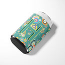 Letter H Circle Circle Teal Initial Alphabet Can or Bottle Hugger Cooler Sleeve for Standard 12 oz Cans, Insulated Foam Beer & Soda Can Hugger Reusable