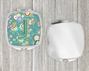 Letter J Circle Circle Teal Initial Alphabet Compact Mirror Decorative Travel Makeup Mirror for Women Girls Gifts Pocket Makeup Mirror Folding Handheld