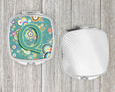 Letter Q Circle Circle Teal Initial Alphabet Compact Mirror Decorative Travel Makeup Mirror for Women Girls Gifts Pocket Makeup Mirror Folding Handheld