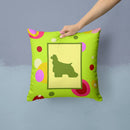 Cocker Spaniel Decorative Throw Pillow 14x14 Indoor Outdoor Accent Cushion, Fabric Cover with Insert for Sofa, Bed, Porch & Living Room