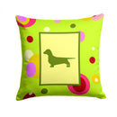 Dachshund Decorative Throw Pillow 14x14 Indoor Outdoor Accent Cushion, Fabric Cover with Insert for Sofa, Bed, Porch & Living Room