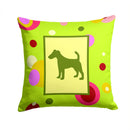 Fox Terrier Decorative Throw Pillow 14x14 Indoor Outdoor Accent Cushion, Fabric Cover with Insert for Sofa, Bed, Porch & Living Room