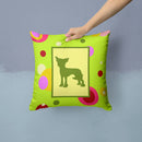 Chinese Crested Decorative Throw Pillow 14x14 Indoor Outdoor Accent Cushion, Fabric Cover with Insert for Sofa, Bed, Porch & Living Room