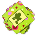 Poodle Foam Coasters Set of 4 Cup Coasters for Indoor Outdoor, Tabletop Protection, Anti Slip, Mouse pad Material