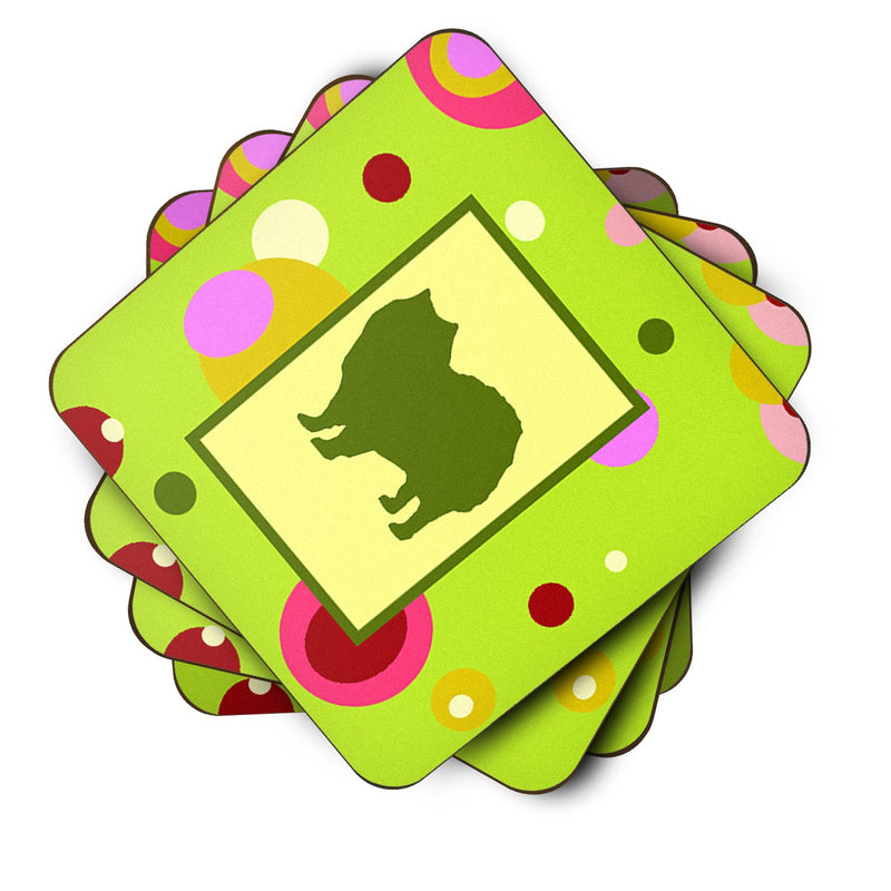 American Eskimo Coasters - Set of 4 Lightweight Foam, Absorbent Drink Coasters