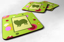 American Eskimo Coasters - Set of 4 Lightweight Foam, Absorbent Drink Coasters