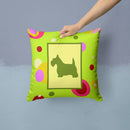Scottish Terrier Decorative Throw Pillow 14x14 Indoor Outdoor Accent Cushion, Fabric Cover with Insert for Sofa, Bed, Porch & Living Room