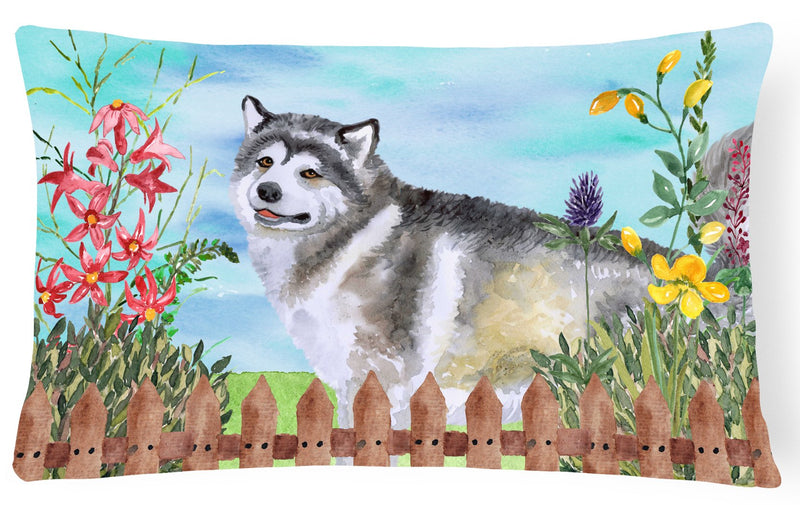 Alaskan Malamute Spring Canvas Fabric Decorative Pillow CK1200PW1216