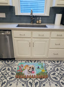 English Bulldog Spring Memory Foam Kitchen Mat Machine Washable Anti-Fatigue Cushion Comfort Bath or Kitchen Rug