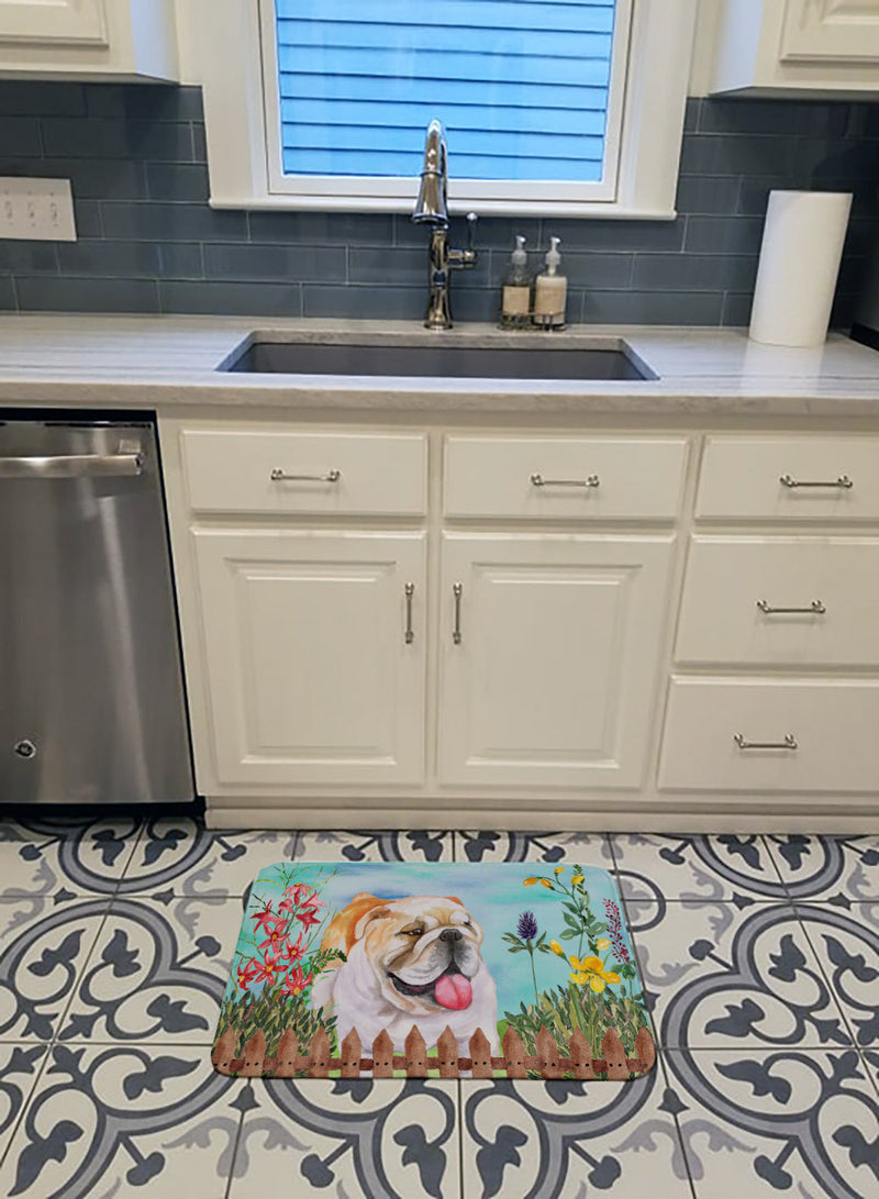 English Bulldog Spring Machine Washable Memory Foam Mat CK1201RUG