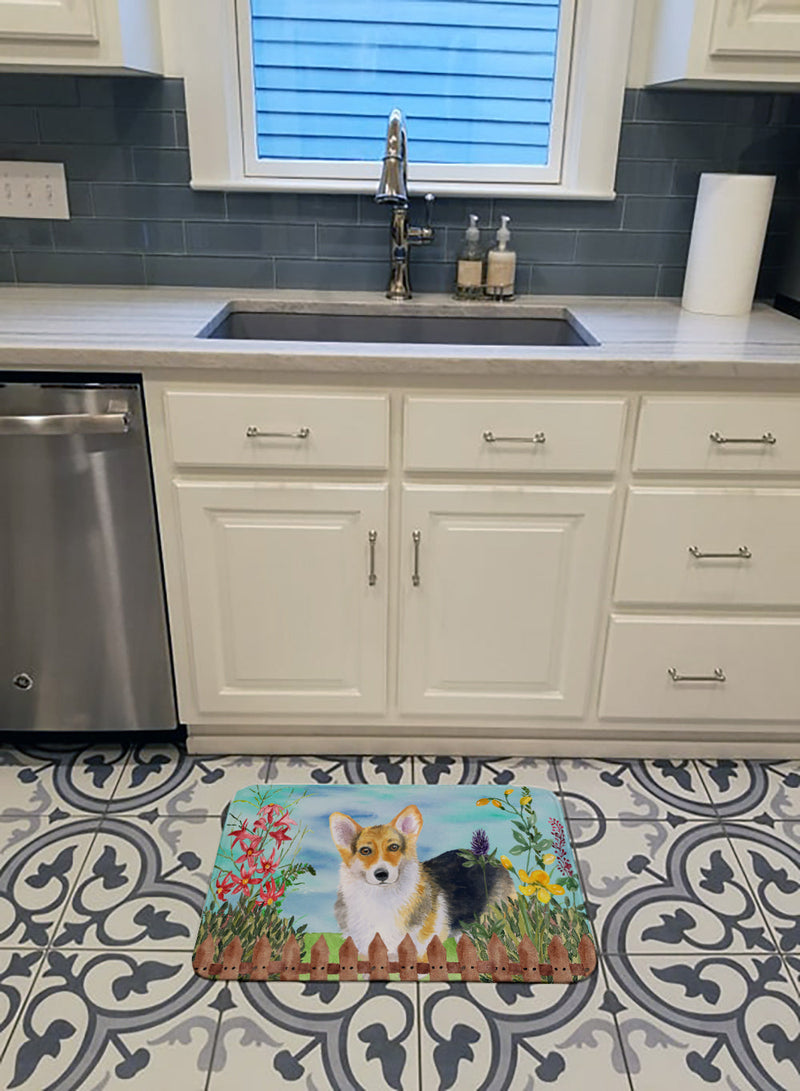 Pembroke Corgi Spring Machine Washable Memory Foam Mat CK1204RUG