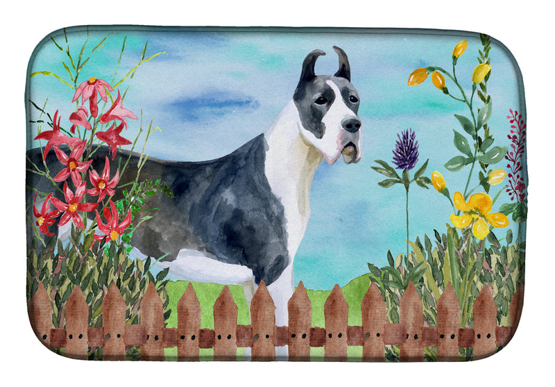 Harlequin Great Dane Spring Dish Drying Mat – Absorbent, Artistic Kitchen Essentials CK1205DDM