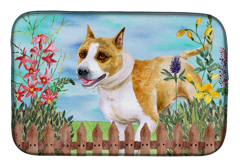American Staffordshire Spring Dish Drying Mat – Absorbent, Artistic Kitchen Essentials CK1206DDM
