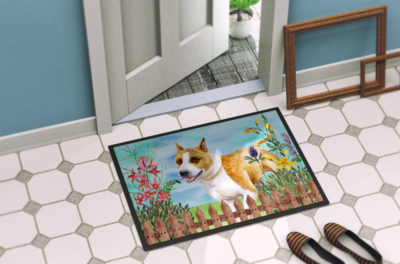 American Staffordshire Spring Doormat - 18x27 Decorative Floor Mat – Indoor/Outdoor Rug with Artistic Flair CK1206MAT