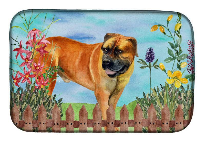 Boerboel Mastiff Spring Dish Drying Mat – Absorbent, Artistic Kitchen Essentials CK1208DDM