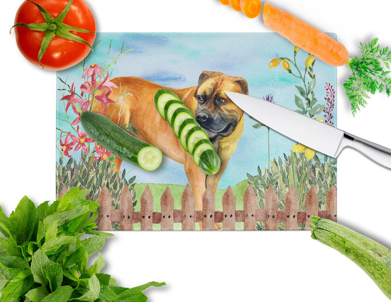 Boerboel Mastiff Spring Glass Cutting Boards – Durable, Decorative Kitchen Art Large CK1208LCB