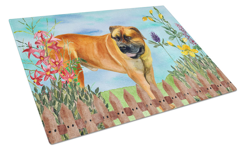 Boerboel Mastiff Spring Glass Cutting Boards – Durable, Decorative Kitchen Art Large CK1208LCB