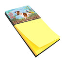 Smooth Fox Terrier Spring Watercolor Sticky Note Holder Refillable Dispenser Desk Accessory 3x3 Pad Gift