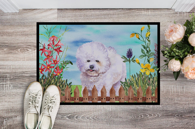 Bichon Frise Spring Doormat - 18x27 Decorative Floor Mat – Indoor/Outdoor Rug with Artistic Flair CK1210MAT