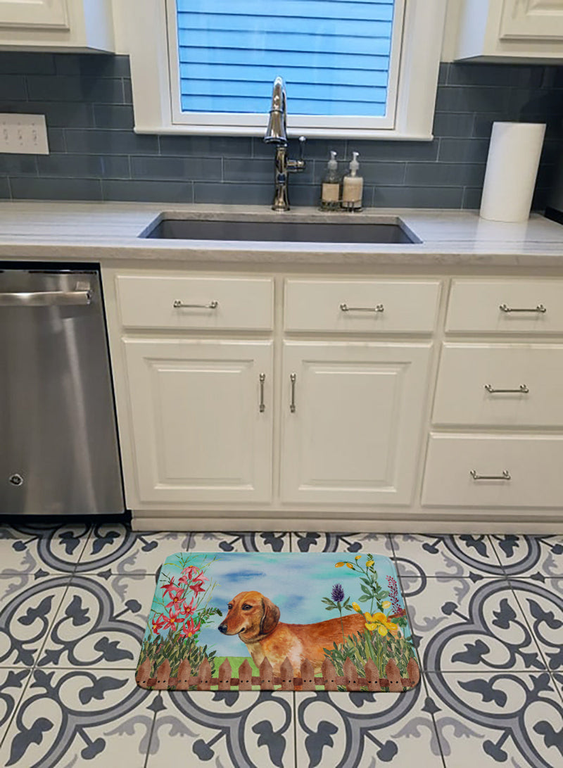 Dachshund Spring Machine Washable Memory Foam Mat CK1214RUG