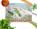 Siberian Husky Spring Cutting Board Tempered Glass Kitchen Cutting Surface, Heat Resistant Chopping, Non-Slip Feet, Food Prep & Serving