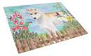 Siberian Husky Spring Cutting Board Tempered Glass Kitchen Cutting Surface, Heat Resistant Chopping, Non-Slip Feet, Food Prep & Serving
