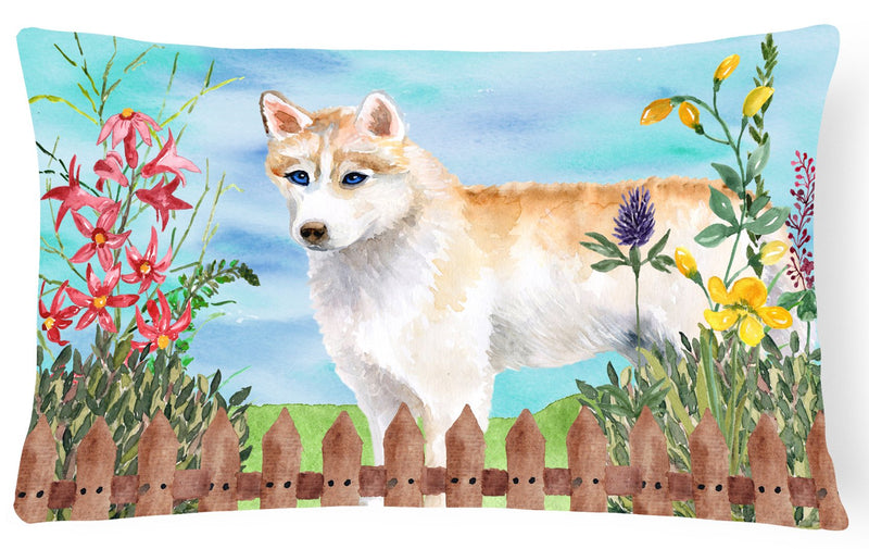 Siberian Husky Spring Canvas Fabric Decorative Pillow CK1217PW1216