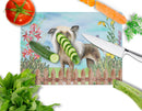 Chinese Crested Spring Cutting Board Tempered Glass Kitchen Cutting Surface, Heat Resistant Chopping, Non-Slip Feet, Food Prep & Serving