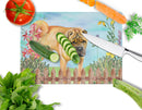 Shar Pei Spring Cutting Board Tempered Glass Kitchen Cutting Surface, Heat Resistant Chopping, Non-Slip Feet, Food Prep & Serving