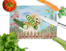 Morkie Spring Cutting Board Tempered Glass Kitchen Cutting Surface, Heat Resistant Chopping, Non-Slip Feet, Food Prep & Serving