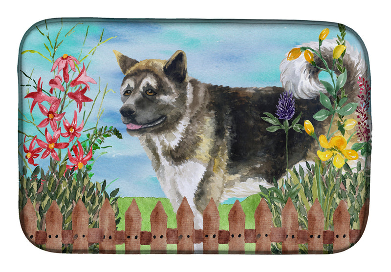 American Akita Spring Dish Drying Mat – Absorbent, Artistic Kitchen Essentials CK1231DDM