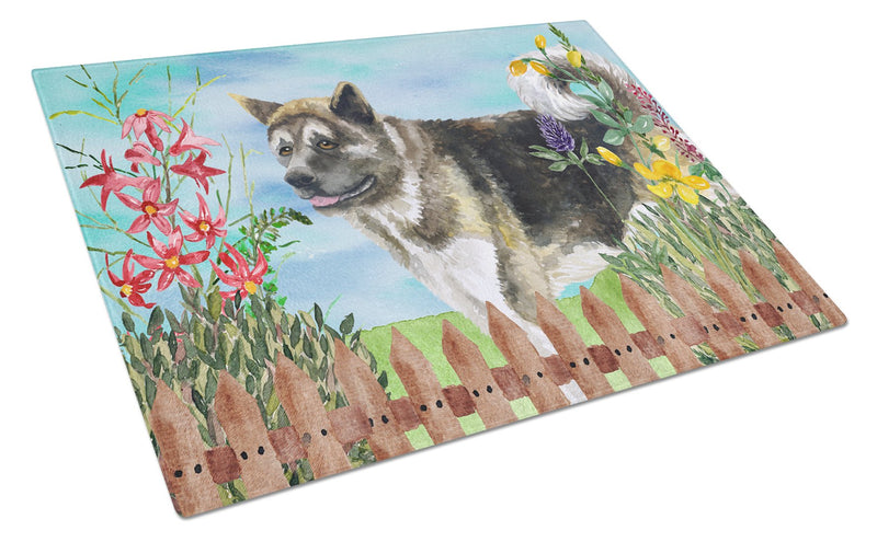 American Akita Spring Glass Cutting Boards – Durable, Decorative Kitchen Art Large CK1231LCB