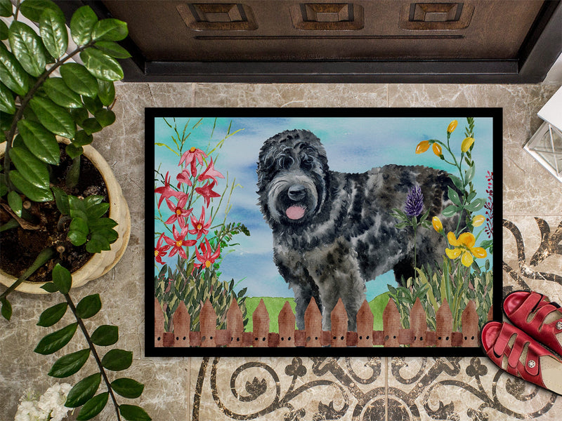 Black Russian Terrier Spring Doormat - 18x27 Decorative Floor Mat – Indoor/Outdoor Rug with Artistic Flair CK1239MAT