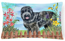 Black Russian Terrier Spring Canvas Fabric Decorative Pillow CK1239PW1216
