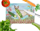 Thai Ridgeback Spring Cutting Board Tempered Glass Kitchen Cutting Surface, Heat Resistant Chopping, Non-Slip Feet, Food Prep & Serving