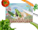 Pekingese Spring Cutting Board Tempered Glass Kitchen Cutting Surface, Heat Resistant Chopping, Non-Slip Feet, Food Prep & Serving