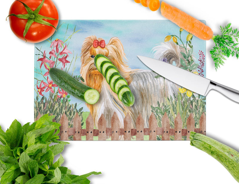 Yorkshire Terrier Spring Glass Cutting Board Large CK1247LCB