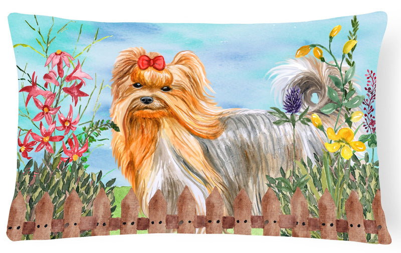 Yorkshire Terrier Spring Canvas Fabric Decorative Pillow CK1247PW1216