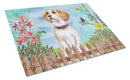 Beagle Spring Cutting Board Tempered Glass Kitchen Cutting Surface, Heat Resistant Chopping, Non-Slip Feet, Food Prep & Serving